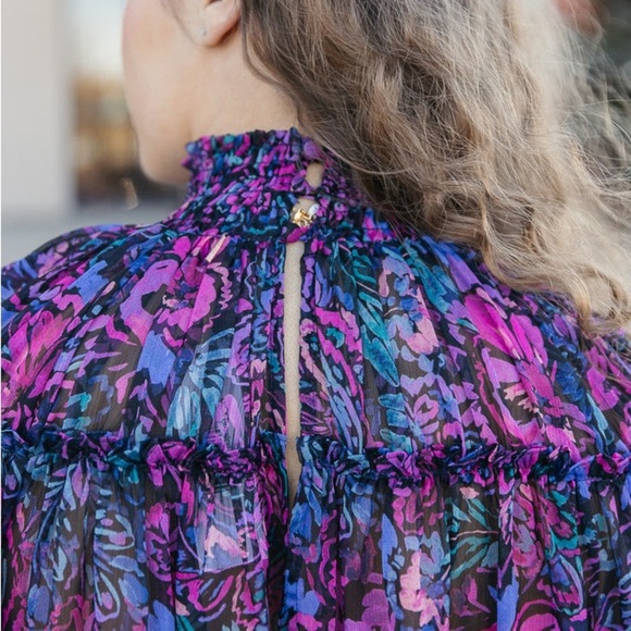 MISA Floral Rosalind Blouse sz L - Picture 8 of 8